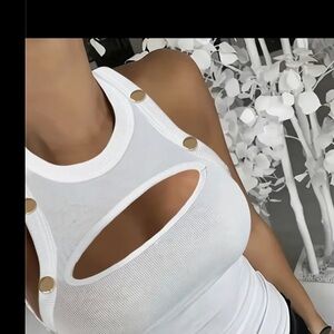 Cut out white tank top